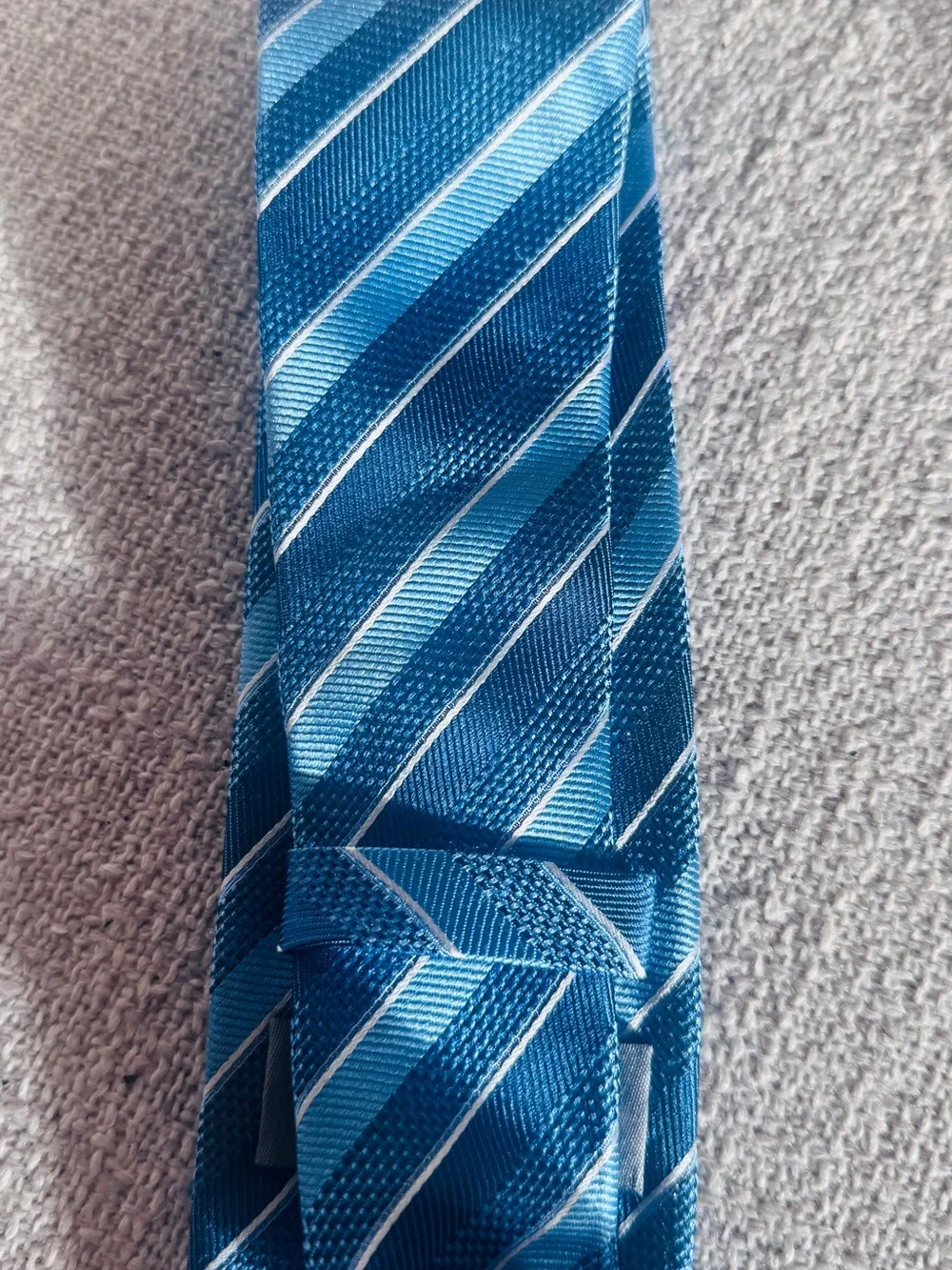 Italian Cristian Burg Blue Striped Men's Tie